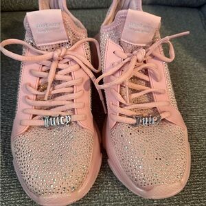 Juicy Couture Pink Sparkle Sneakers with Rhinestone Embellishments